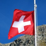 Schweizer Flagge im Wind