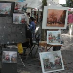 Kunststand am Montmartre in Paris