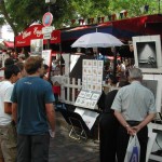 Künstlerstände am Montmartre in Paris