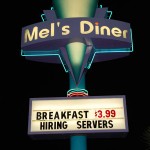 Werbeschild Mel´s Diner in Bonita Springs in Florida
