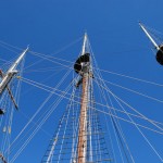 Segelmasten im Hafen von Savannah