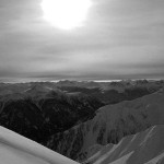 Die Bergwelt bei Serfaus in schwarz-weiß