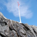 Norwegische Flagge im Wind