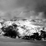 Wolken über den Bergen in Val Thorens