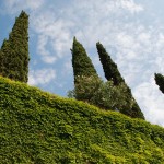 Ein Teil der Gartenanlage des Klosters Santuario Madonna di Lourdes in Verona (Italien)