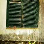 Fensterladen im Park von Schloss Mon Repos in Korfu Stadt