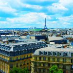 Blick auf den Eiffelturm von den Galeries Lafayette