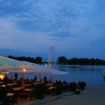 Abendstimmung über der Binnenalster in Hamburg